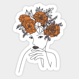 Peonies girl Sticker